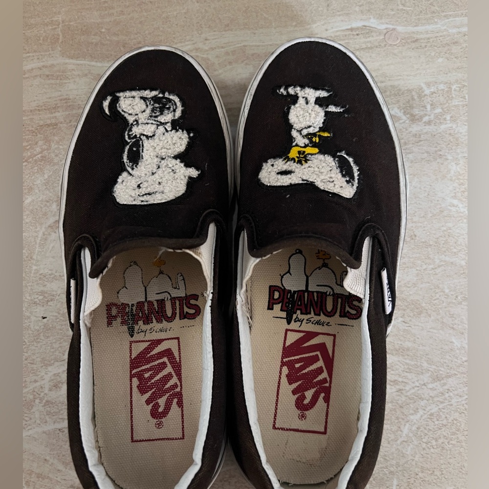 Vans x Peanuts Black Slip-On Shoes